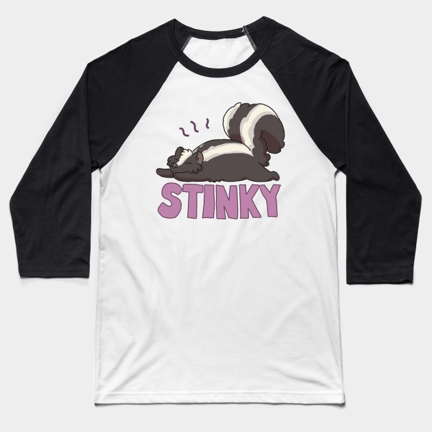 Stinky Skunk Baseball T-Shirt by goccart